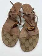 Pre-Owned Gucci Tan Size 37 Strappy Heels | True Fashionistas.