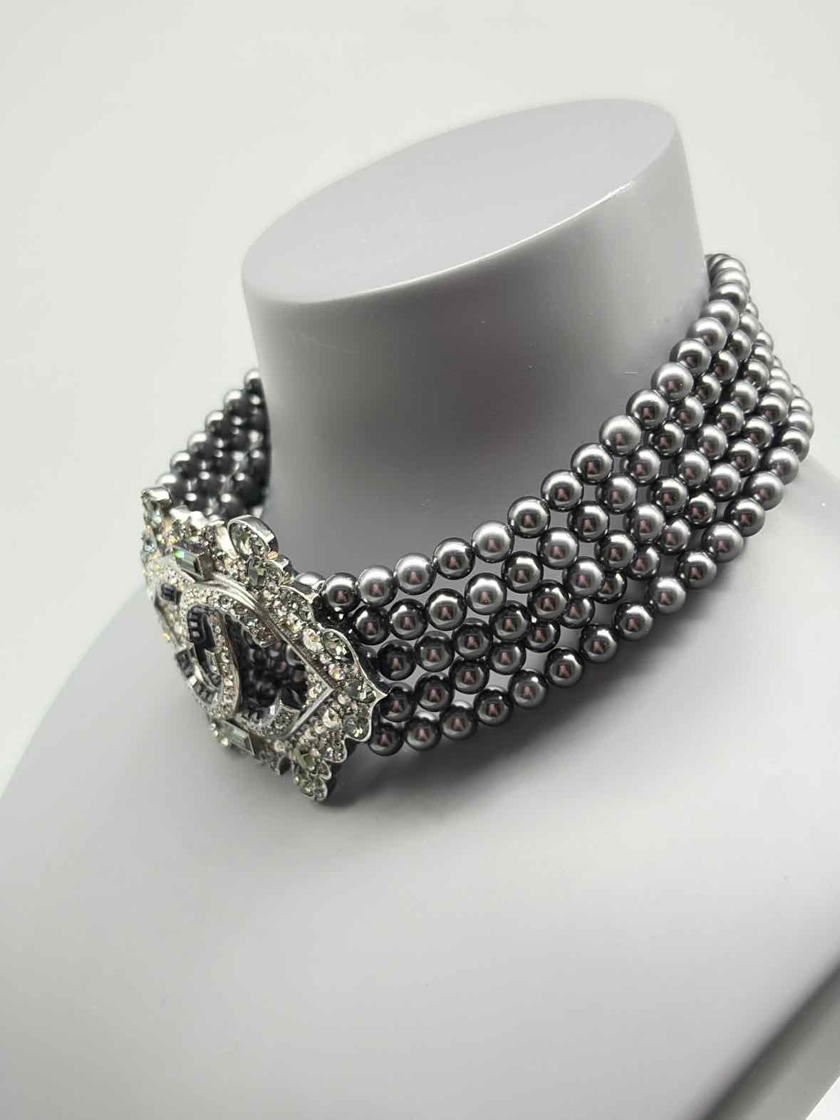 Pre-Owned Chanel Silver Multi Strand Choker Necklace | True Fashionistas.