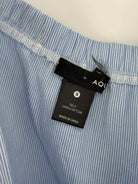 Pre-Owned Aqua Blue Size Small Stripe Off Shoulder Short Short Sleeve Dress | True Fashionistas.