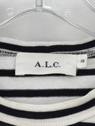 Pre-Owned ALC White Size XS Stripe Short Long Sleeve Dress | True Fashionistas.