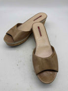 Pre-Owned Prada Tan Mule Heels | True Fashionistas.