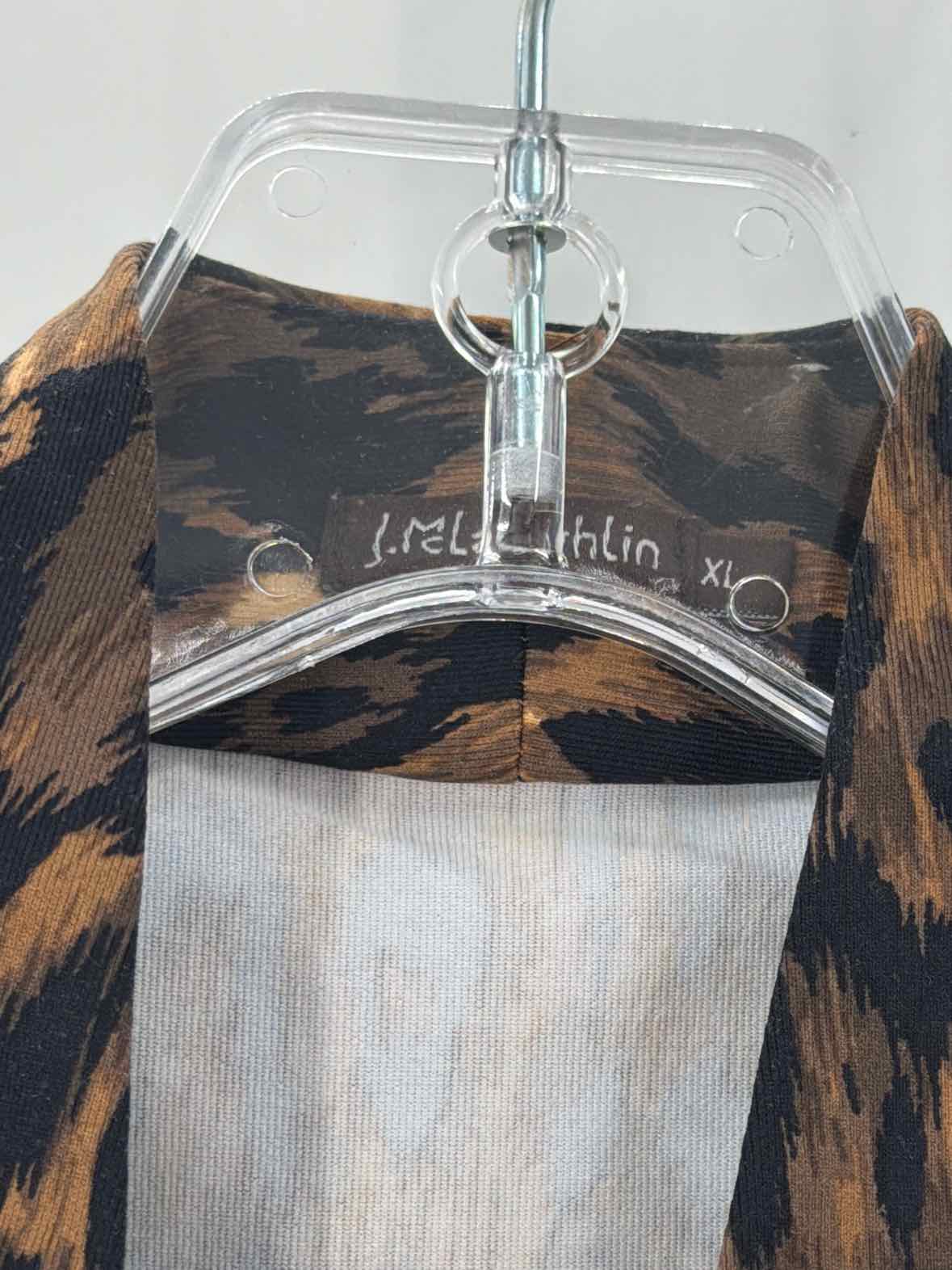Pre-Owned J Mclaughlin Brown Size XL Animal Print Short Long Sleeve Dress | True Fashionistas.