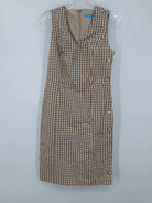 Pre-Owned J Mclaughlin Tan Size 0 Check Short Sleeveless Dress | True Fashionistas.