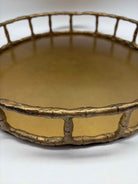 Gold Cast Aluminum Faux Bamboo Tray | True Fashionistas.