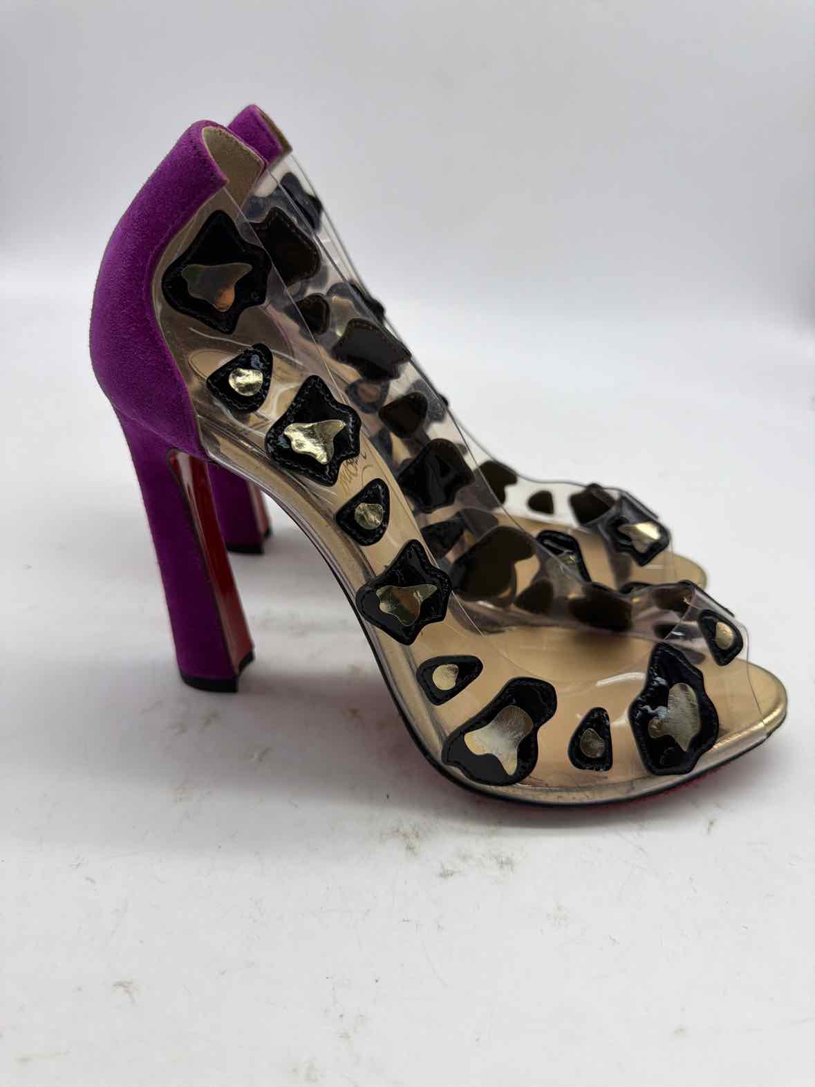 Pre-Owned Christian Louboutin Clear Size 36.5 Peep Toe Heels | True Fashionistas.