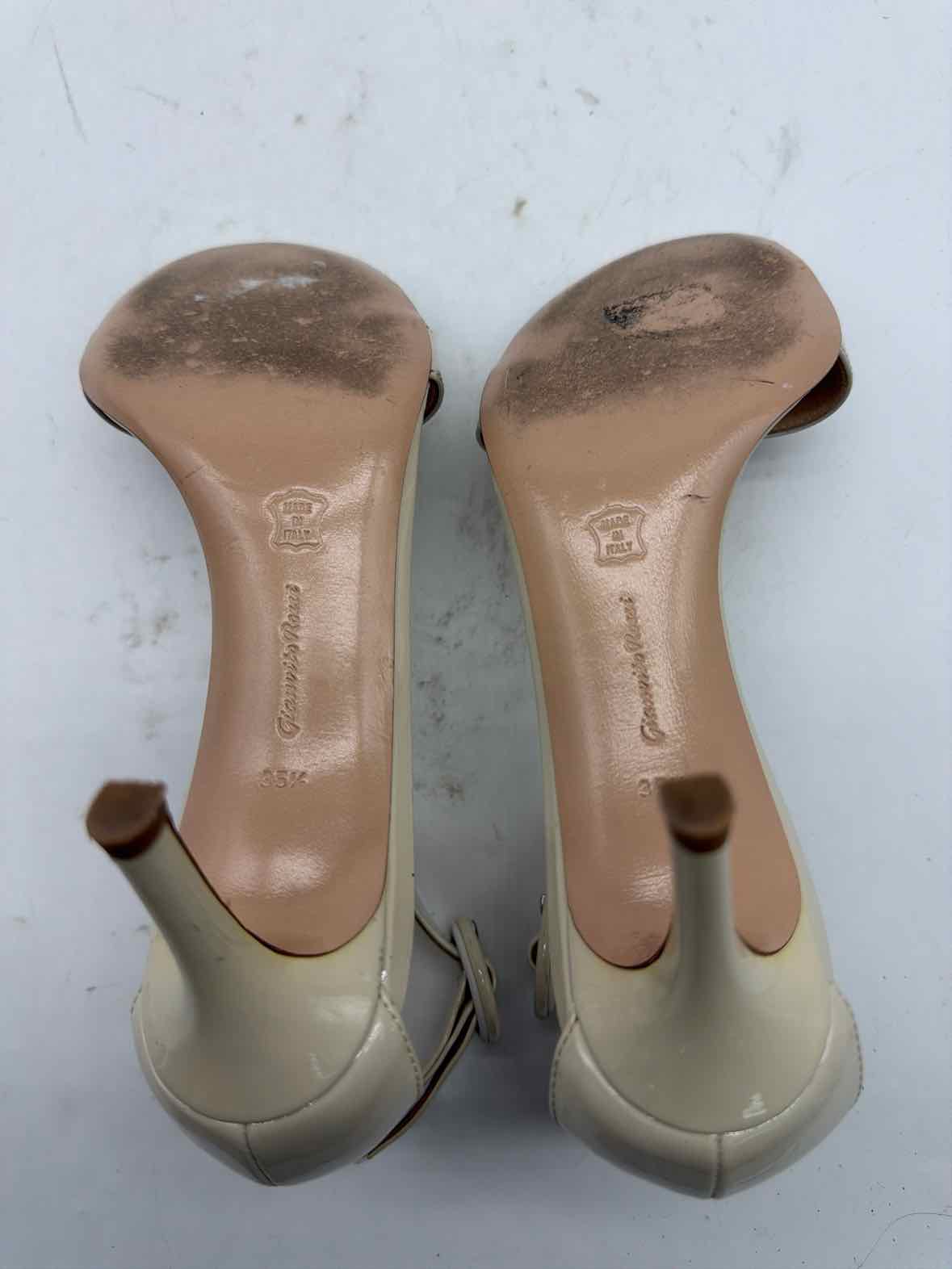 Pre-Owned Gianvito Rossi Ivory Size 5.5 Ankle Heels | True Fashionistas.