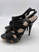 Pre-Owned Miu Miu Black Size 9 Strappy Heels | True Fashionistas.