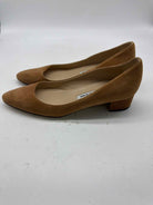Pre-Owned Manolo Blahnik Tan Size 9 Suede Block Heel Heels | True Fashionistas.