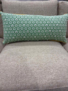 Mint Green & White Cotton Blend Pillow | True Fashionistas.