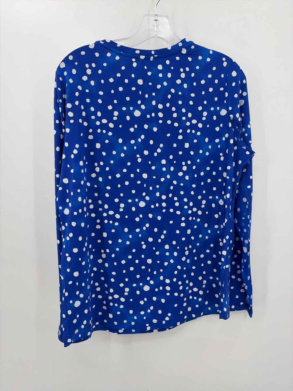 Ibkul Blue Size Large Polka Dot Athletic Long Sleeve | True Fashionistas.