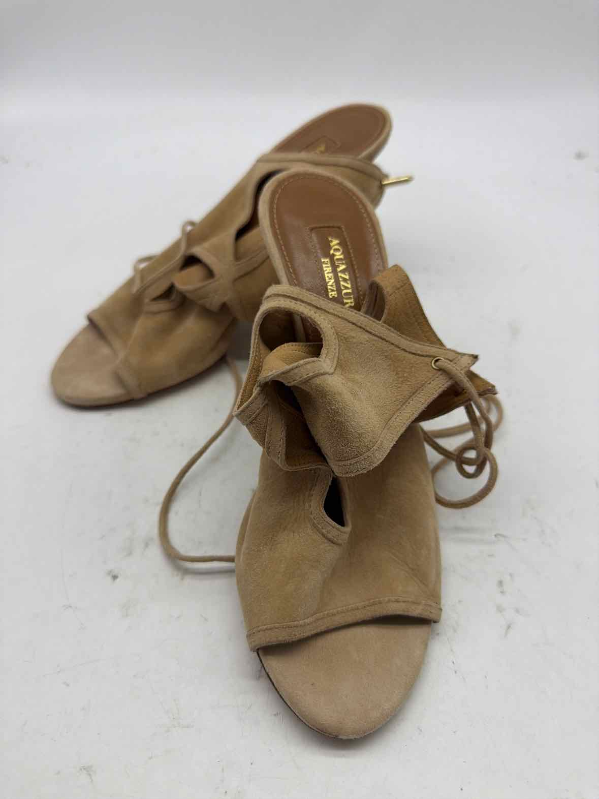 Pre-Owned Aquazzura Tan Size 6 Strappy Heels | True Fashionistas.