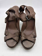 Pre-Owned Bottega Veneta Brown Size 10 Strappy Heels | True Fashionistas.