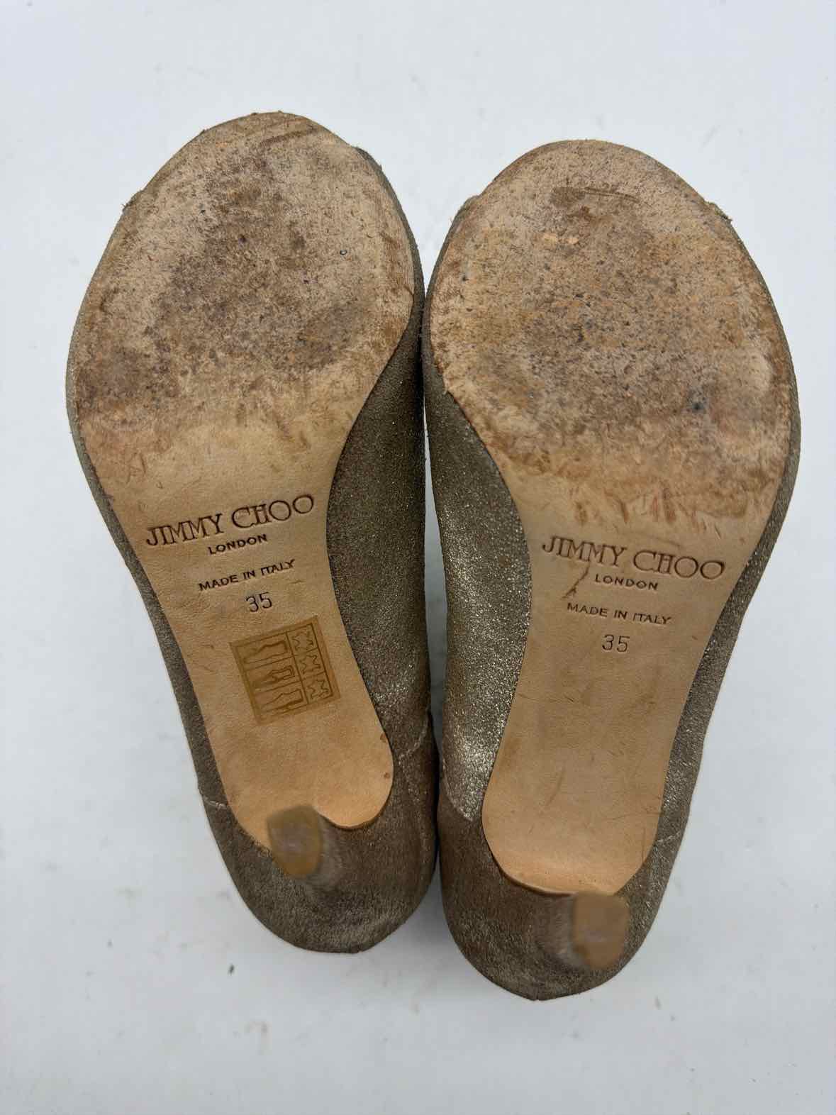 Pre-Owned Jimmy Choo Gold Size 5 Ankle Boots | True Fashionistas.