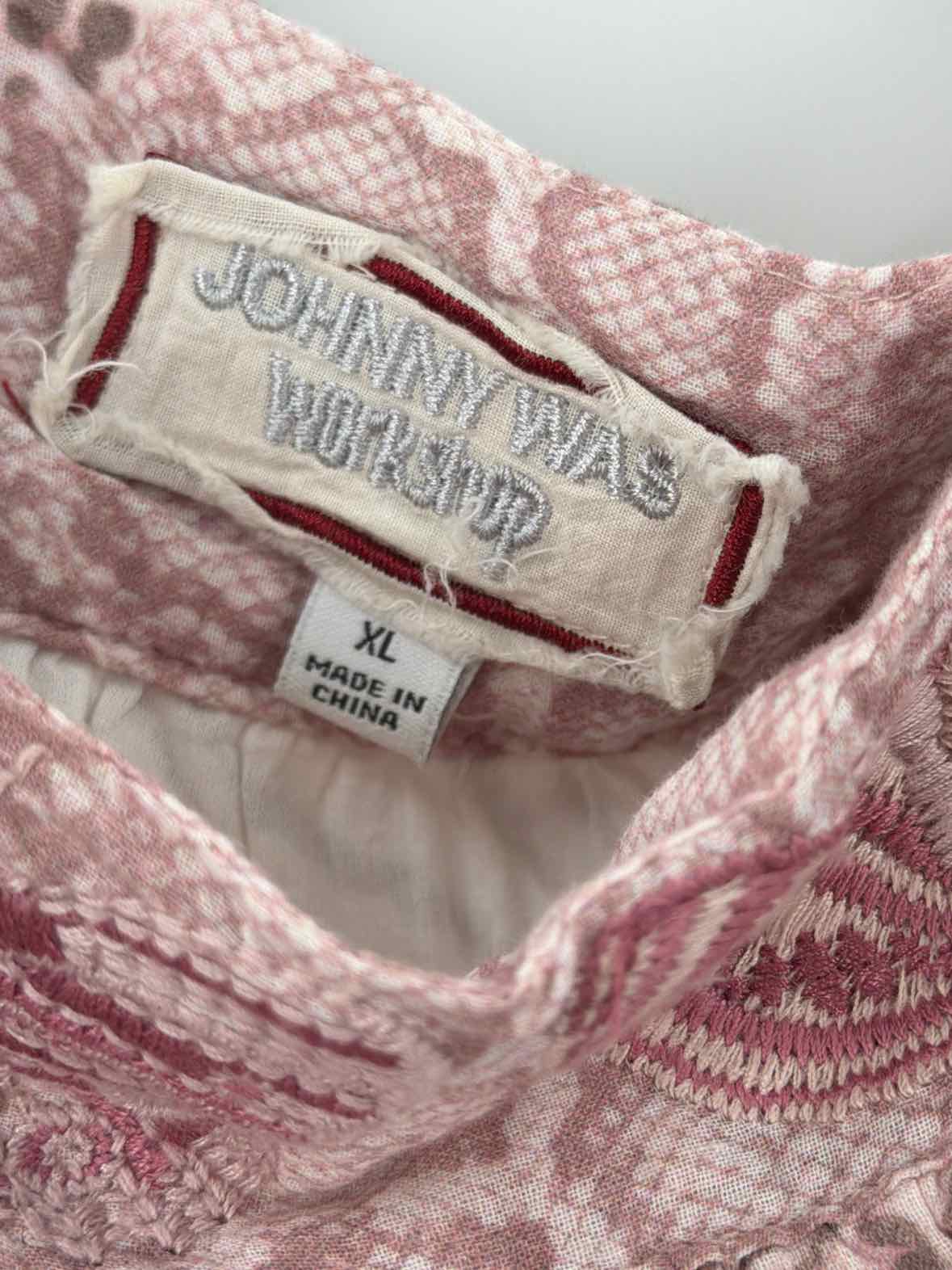 Pre-Owned Johnny Was Workshop Pink Size XL Short Short Sleeve Dress | True Fashionistas.