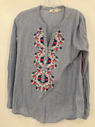 Pre-Owned Vineyard Vines Blue Size 0 Stripe Tunic Blouse | True Fashionistas.