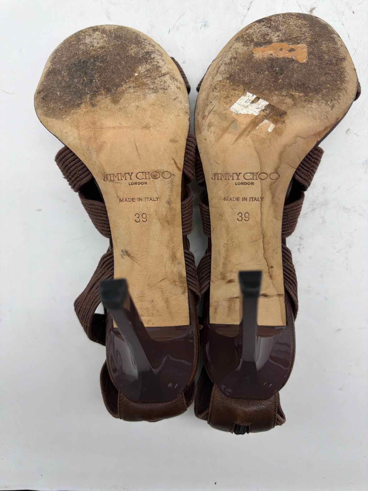 Pre-Owned Jimmy Choo Brown Size 9 Strappy Heels | True Fashionistas.