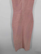 Pre-Owned House of London Pink Size Medium Knit Bodycon Midi Sleeveless Dress | True Fashionistas.