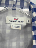 Pre-Owned Vineyard Vines Blue Size 2 Check Print Short Long Sleeve Dress | True Fashionistas.