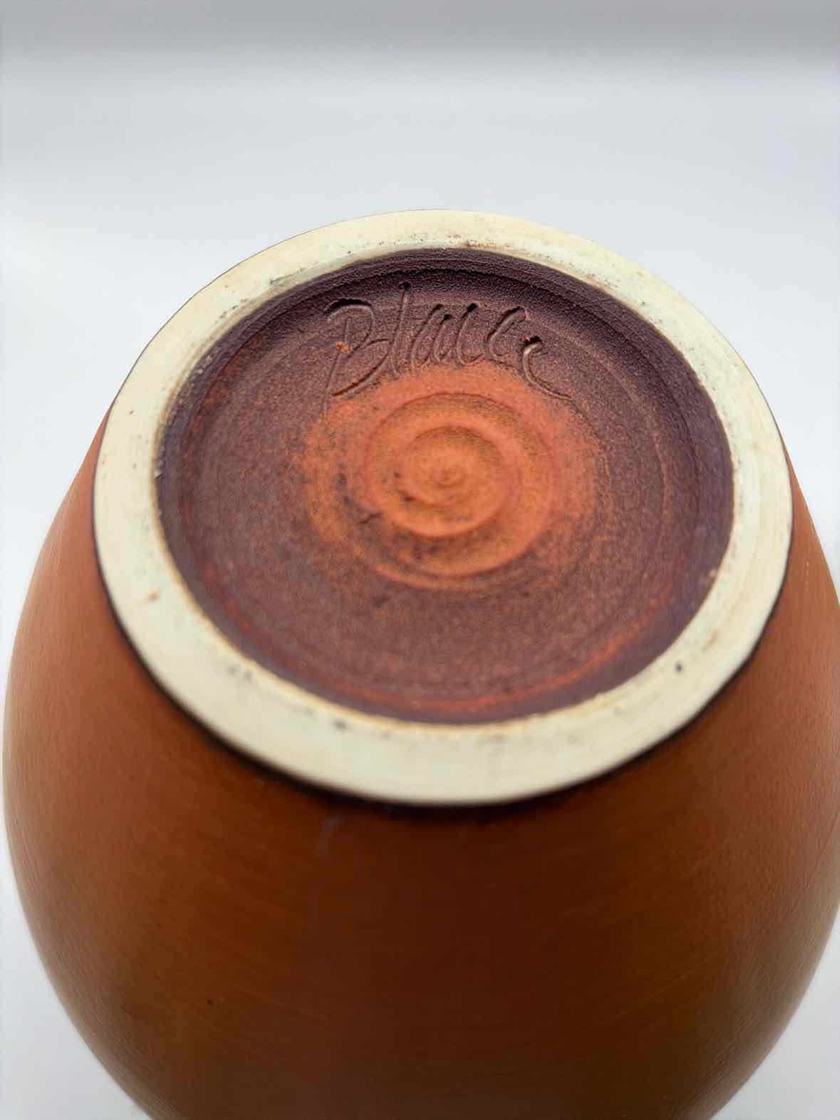 Natalie Blake Orange & Brown Pottery Decorative Pot | True Fashionistas.