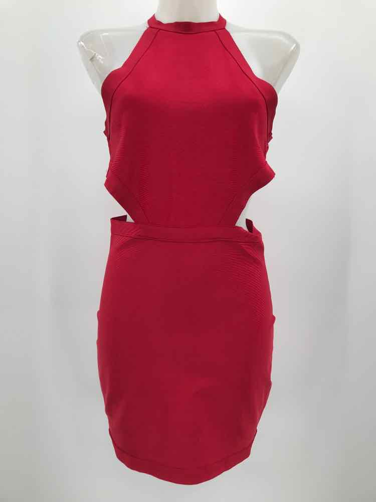 Pre Owned By The Way Red Size Small Cut Out Bodycon Short Halter Dress True Fashionistas